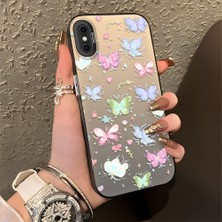 HONTINGA iPhone Xs ile Uyumlu Kılıfı Silikon Kenar Sert Arka Düşüme Önleyici Basitlik Anti Düşme Kamera Korumali Küçük Kelebek Desen Telefon Kılıfı Kadın ve Erkek Için Uygundur K1-0851