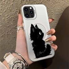 HONTINGA iPhone 12 Pro Max ile Uyumlu Kılıfı Silikon Kenar Sert Arka Düşüme Önleyici Basitlik Anti Düşme Kamera Korumali Kedi Desen Telefon Kılıfı Kadın ve Erkek Için Uygundur K1-0850