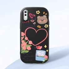 HONTINGA Samsung Galaxy A30 ile Uyumlu Kılıfı Kamera Korumalı Düşüme Önleyici Basitlik Siyah Yumuşak Silikon Telefon Kılıfı Kalp Desenli K4-0183