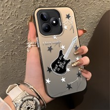 HONTINGA Realme Note 50 ile Uyumlu Kılıfı Silikon Kenar Sert Arka Düşüme Önleyici Basitlik Anti Düşme Kamera Korumali Gitar Desen Telefon Kılıfı Kadın ve Erkek Için Uygundur K1-0849