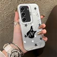 HONTINGA Tecno Camon 40 ile Uyumlu Kılıfı Silikon Kenar Sert Arka Düşüme Önleyici Basitlik Anti Düşme Kamera Korumali Gitar Desen Telefon Kılıfı Kadın ve Erkek Için Uygundur K1-0849