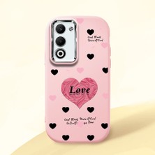 HONTINGA Oppo A5 ile Uyumlu Kılıfı Kamera Korumalı Düşüme Önleyici Basitlik Pembe Yumuşak Silikon Telefon Kılıfı Kalp Desenli K4-0228