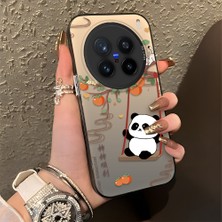 HONTINGA Vivo X200 Pro ile Uyumlu Kılıfı Silikon Kenar Sert Arka Düşüme Önleyici Basitlik Anti Düşme Kamera Korumali Kedi Panda Telefon Kılıfı Kadın ve Erkek Için Uygundur K1-0846