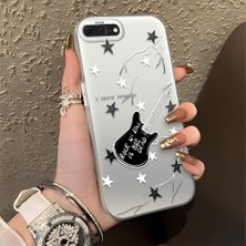 HONTINGA iPhone 7 Plus ile Uyumlu Kılıfı Silikon Kenar Sert Arka Düşüme Önleyici Basitlik Anti Düşme Kamera Korumali Gitar Desen Telefon Kılıfı Kadın ve Erkek Için Uygundur K1-0849
