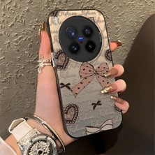 HONTINGA Vivo X300 Pro ile Uyumlu Kılıfı Silikon Kenar Sert Arka Düşüme Önleyici Basitlik Anti Düşme Kamera Korumali Fiyonk Desen Telefon Kılıfı Kadın ve Erkek Için Uygundur K1-0844