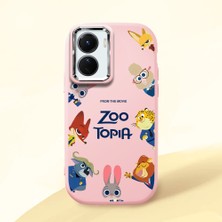 HONTINGA Vivo Y02S ile Uyumlu Kılıfı Kamera Korumalı Düşüme Önleyici Basitlik Pembe Yumuşak Silikon Telefon Kılıfı Mario Desenli K4-0181