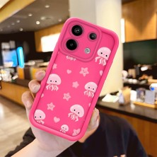 HONTINGA Poco X6 5g ile Uyumlu Kılıfı Düşüme Önleyici Basitlik Anti Düşme Kamera Korumali Şirin Ahtapot Desen Gül Kırmızı Yumuşak Silikon Telefon Kılıfı Kadın ve Erkek Için Uygundur K8-0090
