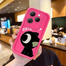 HONTINGA Infinix Hot 40 ile Uyumlu Kılıfı Düşüme Önleyici Basitlik Anti Düşme Kamera Korumali Şirin Stitch Desen Gül Kırmızı Yumuşak Silikon Telefon Kılıfı Kadın ve Erkek Için Uygundur K8-0088