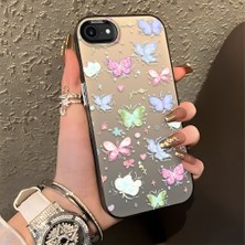 HONTINGA iPhone Se 2022 ile Uyumlu Kılıfı Silikon Kenar Sert Arka Düşüme Önleyici Basitlik Anti Düşme Kamera Korumali Küçük Kelebek Desen Telefon Kılıfı Kadın ve Erkek Için Uygundur K1-0851