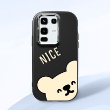 HONTINGA Infinix Note 50 Pro ile Uyumlu Kılıfı Kamera Korumalı Düşüme Önleyici Basitlik Siyah Yumuşak Silikon Telefon Kılıfı Ayı Desenli K4-0185