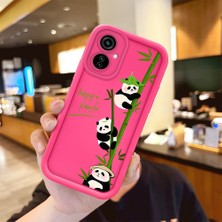 HONTINGA Tecno Camon 19 Neo ile Uyumlu Kılıfı Düşüme Önleyici Basitlik Anti Düşme Kamera Korumali Şirin Panda Desen Gül Kırmızı Yumuşak Silikon Telefon Kılıfı Kadın ve Erkek Için Uygundur K8-0085