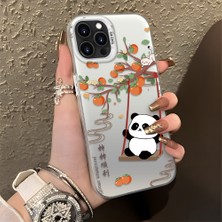 HONTINGA iPhone 15 Pro ile Uyumlu Kılıfı Silikon Kenar Sert Arka Düşüme Önleyici Basitlik Anti Düşme Kamera Korumali Kedi Panda Telefon Kılıfı Kadın ve Erkek Için Uygundur K1-0846