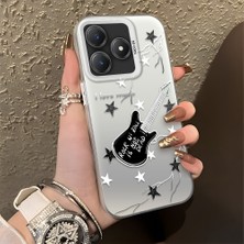 HONTINGA Realme C63 ile Uyumlu Kılıfı Silikon Kenar Sert Arka Düşüme Önleyici Basitlik Anti Düşme Kamera Korumali Gitar Desen Telefon Kılıfı Kadın ve Erkek Için Uygundur K1-0849