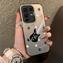 HONTINGA Infinix Note 50 Pro Plus ile Uyumlu Kılıfı Silikon Kenar Sert Arka Düşüme Önleyici Basitlik Anti Düşme Kamera Korumali Gitar Desen Telefon Kılıfı Kadın ve Erkek Için Uygundur K1-0849