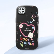 HONTINGA Redmi 10A ile Uyumlu Kılıfı Kamera Korumalı Düşüme Önleyici Basitlik Siyah Yumuşak Silikon Telefon Kılıfı Kalp Desenli K4-0226