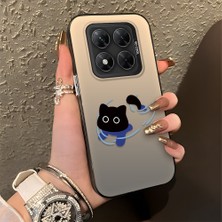 HONTINGA Poco X7 ile Uyumlu Kılıfı Silikon Kenar Sert Arka Düşüme Önleyici Basitlik Anti Düşme Kamera Korumali Kedi Desen Telefon Kılıfı Kadın ve Erkek Için Uygundur K1-0845