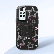 HONTINGA Redmi 10 ile Uyumlu Kılıfı Kamera Korumalı Düşüme Önleyici Basitlik Siyah Yumuşak Silikon Telefon Kılıfı Hello Kitty Desenli K4-0227