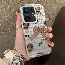 HONTINGA Vivo X200 Fe ile Uyumlu Kılıfı Silikon Kenar Sert Arka Düşüme Önleyici Basitlik Anti Düşme Kamera Korumali Fiyonk Desen Telefon Kılıfı Kadın ve Erkek Için Uygundur K1-0844
