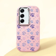HONTINGA Tecno Camon 40 ile Uyumlu Kılıfı Kamera Korumalı Düşüme Önleyici Basitlik Pembe Yumuşak Silikon Telefon Kılıfı Kedi Desenli K4-0184