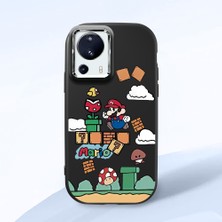 HONTINGA Xiaomi Mi 13 Lite ile Uyumlu Kılıfı Kamera Korumalı Düşüme Önleyici Basitlik Siyah Yumuşak Silikon Telefon Kılıfı Mario Desenli K4-0181