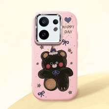 HONTINGA Vivo X200 Fe ile Uyumlu Kılıfı Kamera Korumalı Düşüme Önleyici Basitlik Pembe Yumuşak Silikon Telefon Kılıfı Hello Kitty Desenli K4-0182