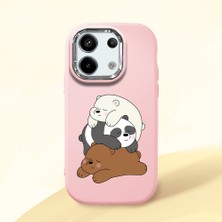 HONTINGA Poco X6 5g ile Uyumlu Kılıfı Kamera Korumalı Düşüme Önleyici Basitlik Pembe Yumuşak Silikon Telefon Kılıfı Ayı Desenli K4-0225