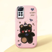 HONTINGA Redmi Note 11 Pro ile Uyumlu Kılıfı Kamera Korumalı Düşüme Önleyici Basitlik Pembe Yumuşak Silikon Telefon Kılıfı Hello Kitty Desenli K4-0182