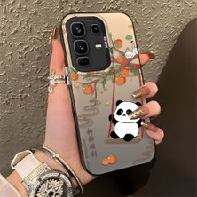 HONTINGA Infinix Note 50 Pro Plus ile Uyumlu Kılıfı Silikon Kenar Sert Arka Düşüme Önleyici Basitlik Anti Düşme Kamera Korumali Kedi Panda Telefon Kılıfı Kadın ve Erkek Için Uygundur K1-0846