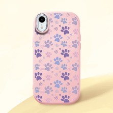 HONTINGA iPhone Xr ile Uyumlu Kılıfı Kamera Korumalı Düşüme Önleyici Basitlik Pembe Yumuşak Silikon Telefon Kılıfı Kedi Desenli K4-0184