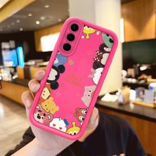 HONTINGA Samsung Galaxy A56 ile Uyumlu Kılıfı Düşüme Önleyici Basitlik Anti Düşme Kamera Korumali Şirin Karikatür Desen Gül Kırmızı Yumuşak Silikon Telefon Kılıfı Kadın ve Erkek Için Uygundur K8-0091