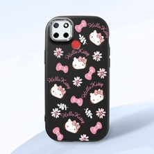 HONTINGA Realme C25 ile Uyumlu Kılıfı Kamera Korumalı Düşüme Önleyici Basitlik Siyah Yumuşak Silikon Telefon Kılıfı Hello Kitty Desenli K4-0182