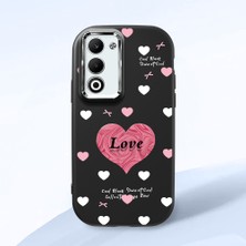 HONTINGA Oppo A5 ile Uyumlu Kılıfı Kamera Korumalı Düşüme Önleyici Basitlik Siyah Yumuşak Silikon Telefon Kılıfı Kalp Desenli K4-0228