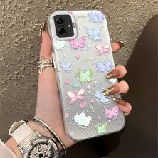 HONTINGA Samsung Galaxy A03 ile Uyumlu Kılıfı Silikon Kenar Sert Arka Düşüme Önleyici Basitlik Anti Düşme Kamera Korumali Küçük Kelebek Desen Telefon Kılıfı Kadın ve Erkek Için Uygundur K1-0851