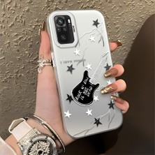 HONTINGA Xiaomi Redmi Note 10S ile Uyumlu Kılıfı Silikon Kenar Sert Arka Düşüme Önleyici Basitlik Anti Düşme Kamera Korumali Gitar Desen Telefon Kılıfı Kadın ve Erkek Için Uygundur K1-0849