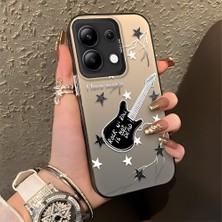 HONTINGA Xiaomi Redmi Note 13 ile Uyumlu Kılıfı Silikon Kenar Sert Arka Düşüme Önleyici Basitlik Anti Düşme Kamera Korumali Gitar Desen Telefon Kılıfı Kadın ve Erkek Için Uygundur K1-0849