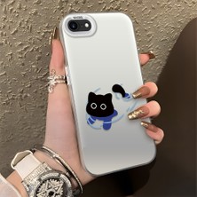 HONTINGA iPhone 7 ile Uyumlu Kılıfı Silikon Kenar Sert Arka Düşüme Önleyici Basitlik Anti Düşme Kamera Korumali Kedi Desen Telefon Kılıfı Kadın ve Erkek Için Uygundur K1-0845