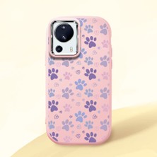 HONTINGA Xiaomi Mi 13 Lite ile Uyumlu Kılıfı Kamera Korumalı Düşüme Önleyici Basitlik Pembe Yumuşak Silikon Telefon Kılıfı Kedi Desenli K4-0184