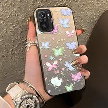 HONTINGA Xiaomi Redmi Note 10S ile Uyumlu Kılıfı Silikon Kenar Sert Arka Düşüme Önleyici Basitlik Anti Düşme Kamera Korumali Küçük Kelebek Desen Telefon Kılıfı Kadın ve Erkek Için Uygundur K1-0851