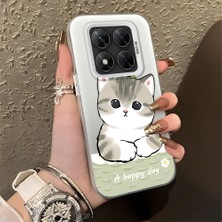 HONTINGA Poco X7 ile Uyumlu Kılıfı Silikon Kenar Sert Arka Düşüme Önleyici Basitlik Anti Düşme Kamera Korumali Kedi Desen Telefon Kılıfı Kadın ve Erkek Için Uygundur K1-0852