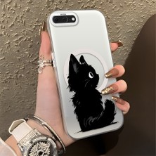 HONTINGA iPhone 8 Plus ile Uyumlu Kılıfı Silikon Kenar Sert Arka Düşüme Önleyici Basitlik Anti Düşme Kamera Korumali Kedi Desen Telefon Kılıfı Kadın ve Erkek Için Uygundur K1-0850