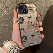 HONTINGA iPhone 13 Mini ile Uyumlu Kılıfı Silikon Kenar Sert Arka Düşüme Önleyici Basitlik Anti Düşme Kamera Korumali Fiyonk Desen Telefon Kılıfı Kadın ve Erkek Için Uygundur K1-0844