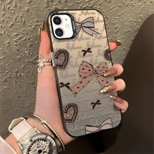 HONTINGA iPhone 12 Mini ile Uyumlu Kılıfı Silikon Kenar Sert Arka Düşüme Önleyici Basitlik Anti Düşme Kamera Korumali Fiyonk Desen Telefon Kılıfı Kadın ve Erkek Için Uygundur K1-0844