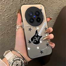 HONTINGA Vivo X200 Pro ile Uyumlu Kılıfı Silikon Kenar Sert Arka Düşüme Önleyici Basitlik Anti Düşme Kamera Korumali Gitar Desen Telefon Kılıfı Kadın ve Erkek Için Uygundur K1-0849