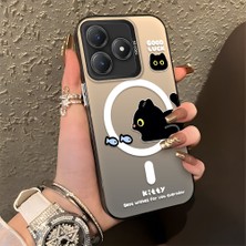 HONTINGA Realme C63 ile Uyumlu Kılıfı Silikon Kenar Sert Arka Düşüme Önleyici Basitlik Anti Düşme Kamera Korumali Yaratıcı Desen Telefon Kılıfı Kadın ve Erkek Için Uygundur K1-0848