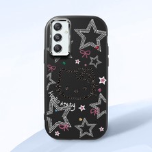 HONTINGA Samsung Galaxy M34 ile Uyumlu Kılıfı Kamera Korumalı Düşüme Önleyici Basitlik Siyah Yumuşak Silikon Telefon Kılıfı Hello Kitty Desenli K4-0227