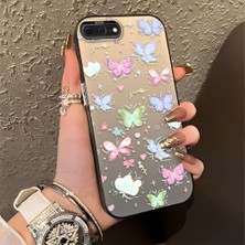 HONTINGA iPhone 7 Plus ile Uyumlu Kılıfı Silikon Kenar Sert Arka Düşüme Önleyici Basitlik Anti Düşme Kamera Korumali Küçük Kelebek Desen Telefon Kılıfı Kadın ve Erkek Için Uygundur K1-0851