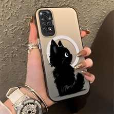 HONTINGA Xiaomi Redmi Note 11S ile Uyumlu Kılıfı Silikon Kenar Sert Arka Düşüme Önleyici Basitlik Anti Düşme Kamera Korumali Kedi Desen Telefon Kılıfı Kadın ve Erkek Için Uygundur K1-0850