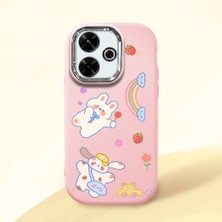 HONTINGA Xiaomi Redmi 13X ile Uyumlu Kılıfı Kamera Korumalı Düşüme Önleyici Basitlik Pembe Yumuşak Silikon Telefon Kılıfı Kalp Desenli K4-0183