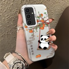 HONTINGA Samsung Galaxy S25 Plus ile Uyumlu Kılıfı Silikon Kenar Sert Arka Düşüme Önleyici Basitlik Anti Düşme Kamera Korumali Kedi Panda Telefon Kılıfı Kadın ve Erkek Için Uygundur K1-0846
