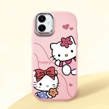 HONTINGA Samsung Galaxy A06 ile Uyumlu Kılıfı Kamera Korumalı Düşüme Önleyici Basitlik Pembe Yumuşak Silikon Telefon Kılıfı Kitty Desenli K4-0224